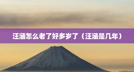 汪涵怎么老了好多岁了（汪涵是几年）