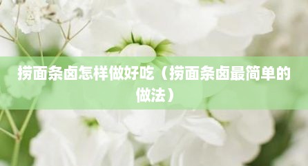 捞面条卤怎样做好吃（捞面条卤最简单的做法）