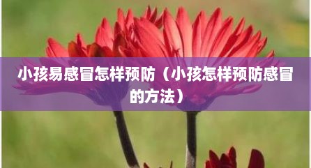 小孩易感冒怎样预防（小孩怎样预防感冒的方法）