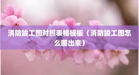 消防竣工图对照表格模板（消防竣工图怎么画出来）