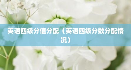英语四级分值分配（英语四级分数分配情况）