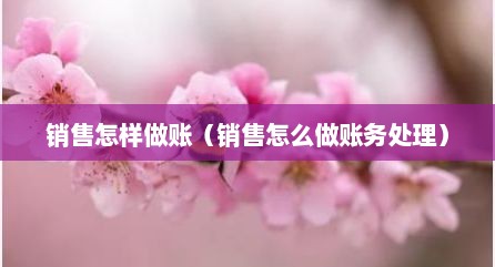 销售怎样做账（销售怎么做账务处理）