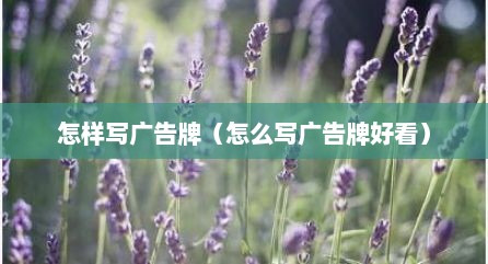 怎样写广告牌（怎么写广告牌好看）