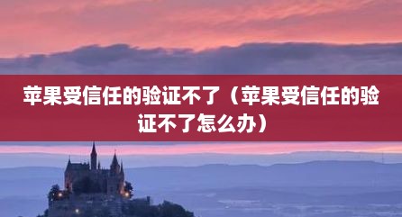 苹果受信任的验证不了（苹果受信任的验证不了怎么办）