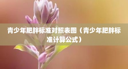 青少年肥胖标准对照表图（青少年肥胖标准计算公式）