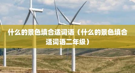什么的景色填合适词语（什么的景色填合适词语二年级）