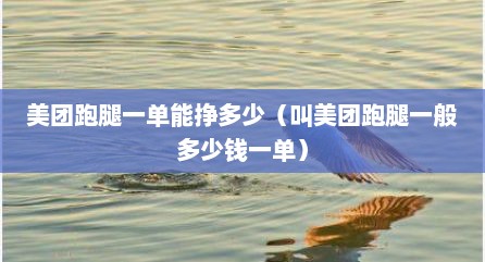 美团跑腿一单能挣多少（叫美团跑腿一般多少钱一单）