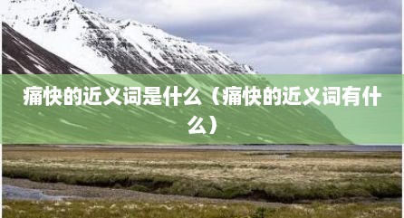 痛快的近义词是什么（痛快的近义词有什么）