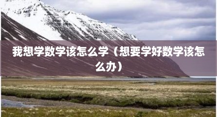 我想学数学该怎么学（想要学好数学该怎么办）