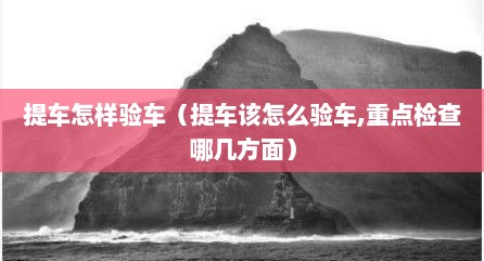 提车怎样验车（提车该怎么验车,重点检查哪几方面）