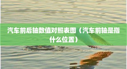 汽车前后轴数值对照表图（汽车前轴是指什么位置）