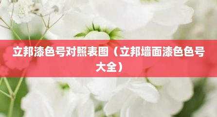 立邦漆色号对照表图（立邦墙面漆色色号大全）