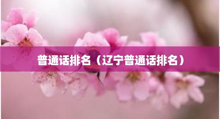 普通话排名（辽宁普通话排名）