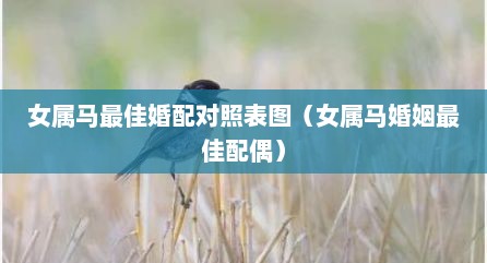 女属马最佳婚配对照表图（女属马婚姻最佳配偶）