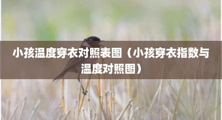 小孩温度穿衣对照表图（小孩穿衣指数与温度对照图）