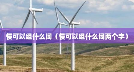 慢可以组什么词（慢可以组什么词两个字）