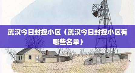 武汉今日封控小区（武汉今日封控小区有哪些名单）