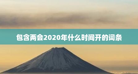 包含两会2020年什么时间开的词条