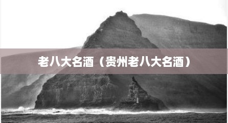 老八大名酒（贵州老八大名酒）