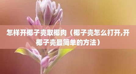 怎样开椰子壳取椰肉（椰子壳怎么打开,开椰子壳最简单的方法）