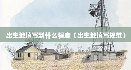 出生地填写到什么程度（出生地填写规范）