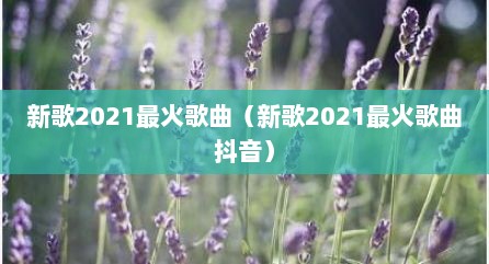 新歌2021最火歌曲（新歌2021最火歌曲抖音）