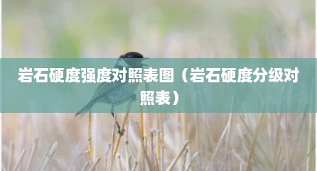 岩石硬度强度对照表图（岩石硬度分级对照表）