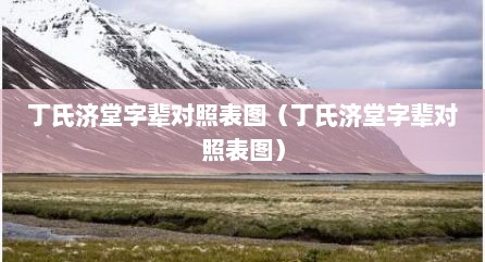 丁氏济堂字辈对照表图（丁氏济堂字辈对照表图）