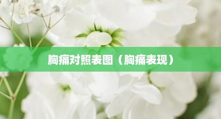 胸痛对照表图（胸痛表现）