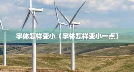 字体怎样变小（字体怎样变小一点）