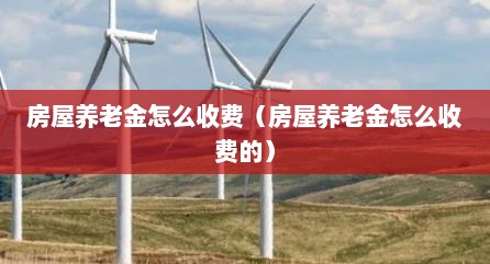 房屋养老金怎么收费（房屋养老金怎么收费的）