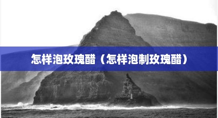 怎样泡玫瑰醋（怎样泡制玫瑰醋）