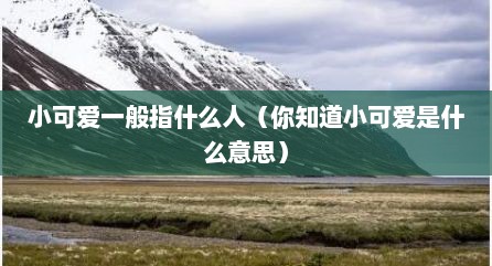 小可爱一般指什么人（你知道小可爱是什么意思）