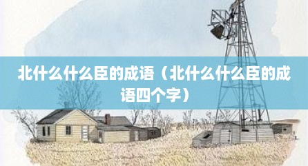 北什么什么臣的成语（北什么什么臣的成语四个字）