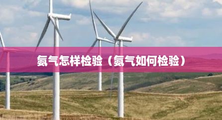 氨气怎样检验（氨气如何检验）