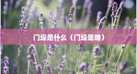 门垛是什么（门垛是啥）