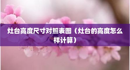 灶台高度尺寸对照表图（灶台的高度怎么样计算）