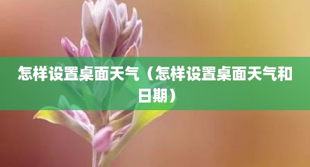 怎样设置桌面天气（怎样设置桌面天气和日期）