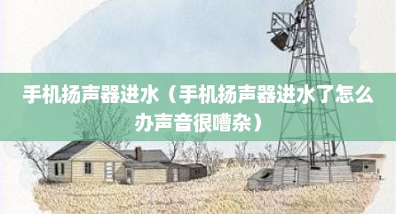 手机扬声器进水（手机扬声器进水了怎么办声音很嘈杂）
