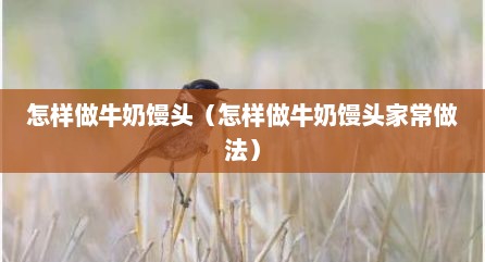 怎样做牛奶馒头（怎样做牛奶馒头家常做法）