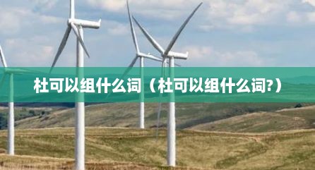 杜可以组什么词（杜可以组什么词?）