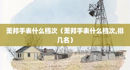 萧邦手表什么档次（萧邦手表什么档次,排几名）