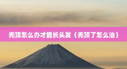 秃顶怎么办才能长头发（秃顶了怎么治）