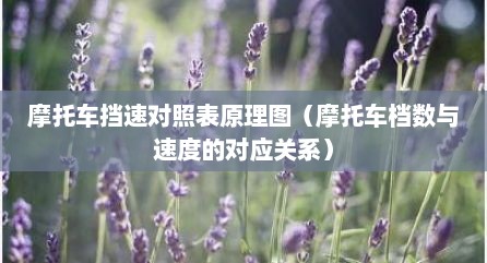 摩托车挡速对照表原理图（摩托车档数与速度的对应关系）