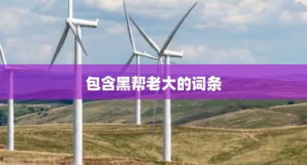 包含黑帮老大的词条