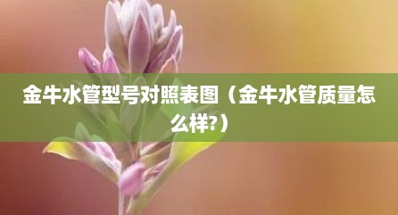 金牛水管型号对照表图（金牛水管质量怎么样?）