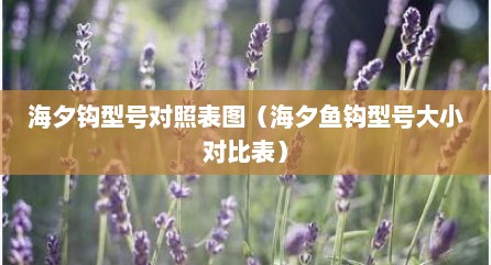 海夕钩型号对照表图（海夕鱼钩型号大小对比表）