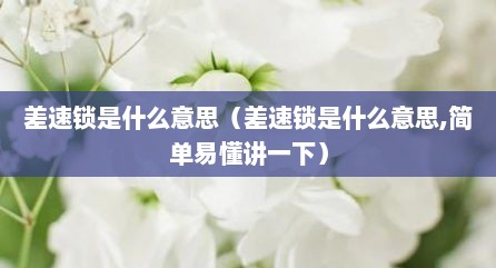 差速锁是什么意思（差速锁是什么意思,简单易懂讲一下）