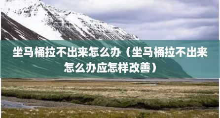 坐马桶拉不出来怎么办（坐马桶拉不出来怎么办应怎样改善）