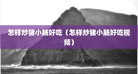 怎样炒猪小肠好吃（怎样炒猪小肠好吃视频）